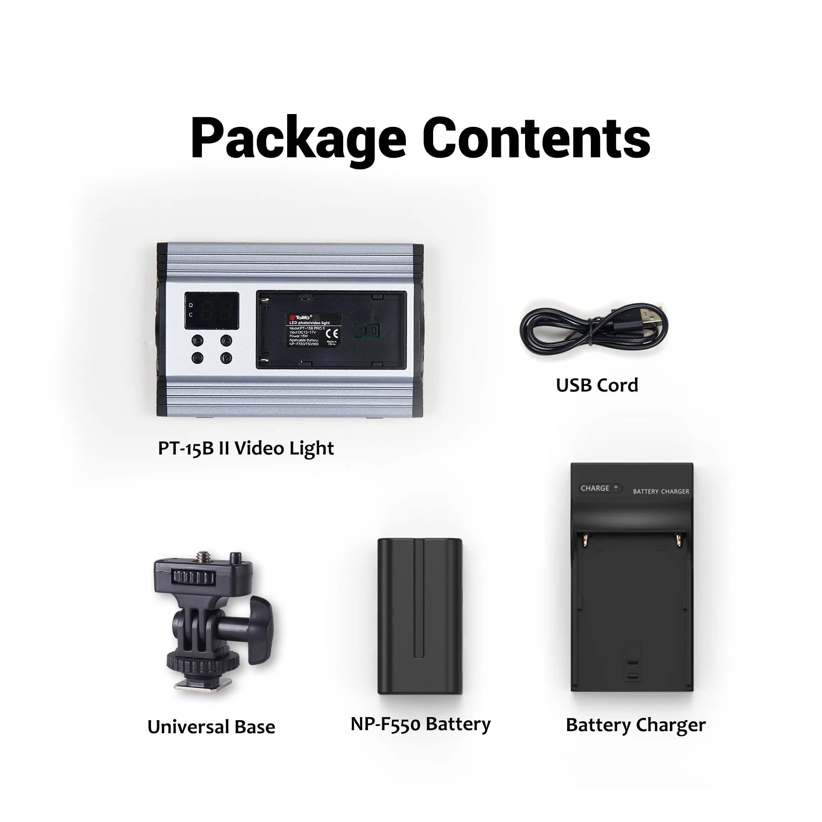 Gambar produk Tolifo Lampu LED Kamera Video Studio Fill Light Rechargeable 15W - PT-15B PRO II