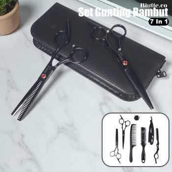 Biutte.co Set Gunting Rambut Salon 7in1 Buffing Stainless Steel 4Cr13 - HI679