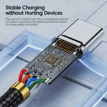 Gambar produk Toocki Kabel Data Type C to Type C Fast Charging Braided 5A 100W 1M - TXCTT1-HY01