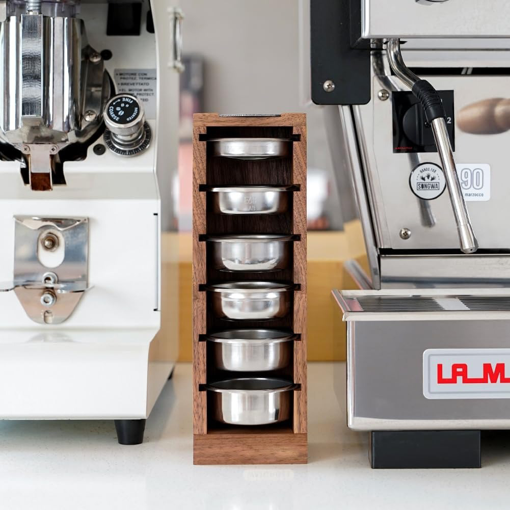 Gambar produk RIO Holder Basket Portafilter Storage Rack Suitable Walnut - R-58