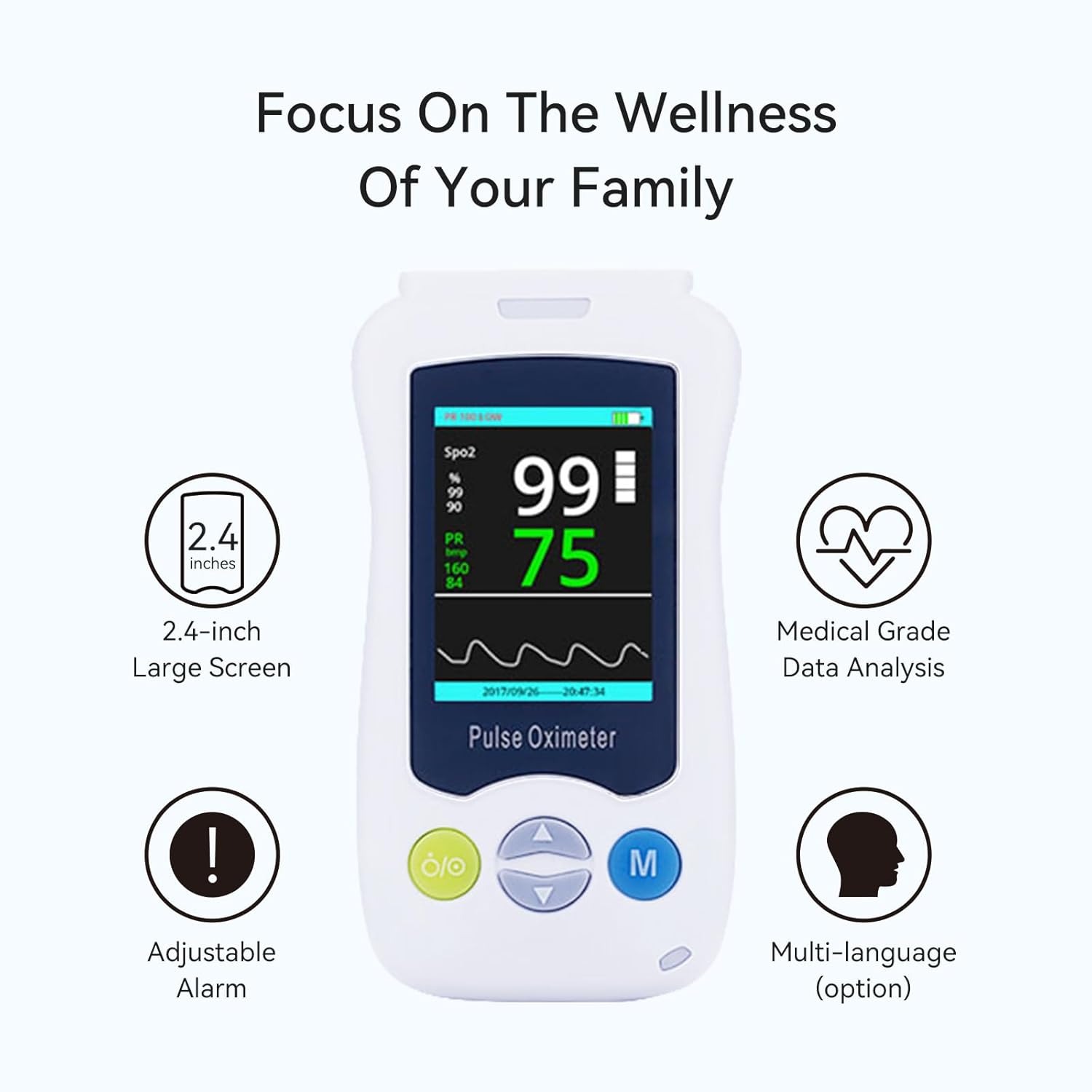Gambar produk Yonker Fingertip Pulse Oximeter Alat Ukur Saturasi Oksigen Temperatur - YK-820B