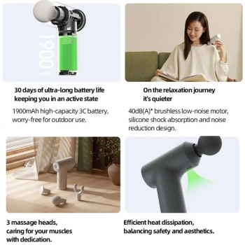 Gambar produk Xiaomi Alat Pijat Elektrik Pundak Punggung Massage Gun 3 Head - 2C