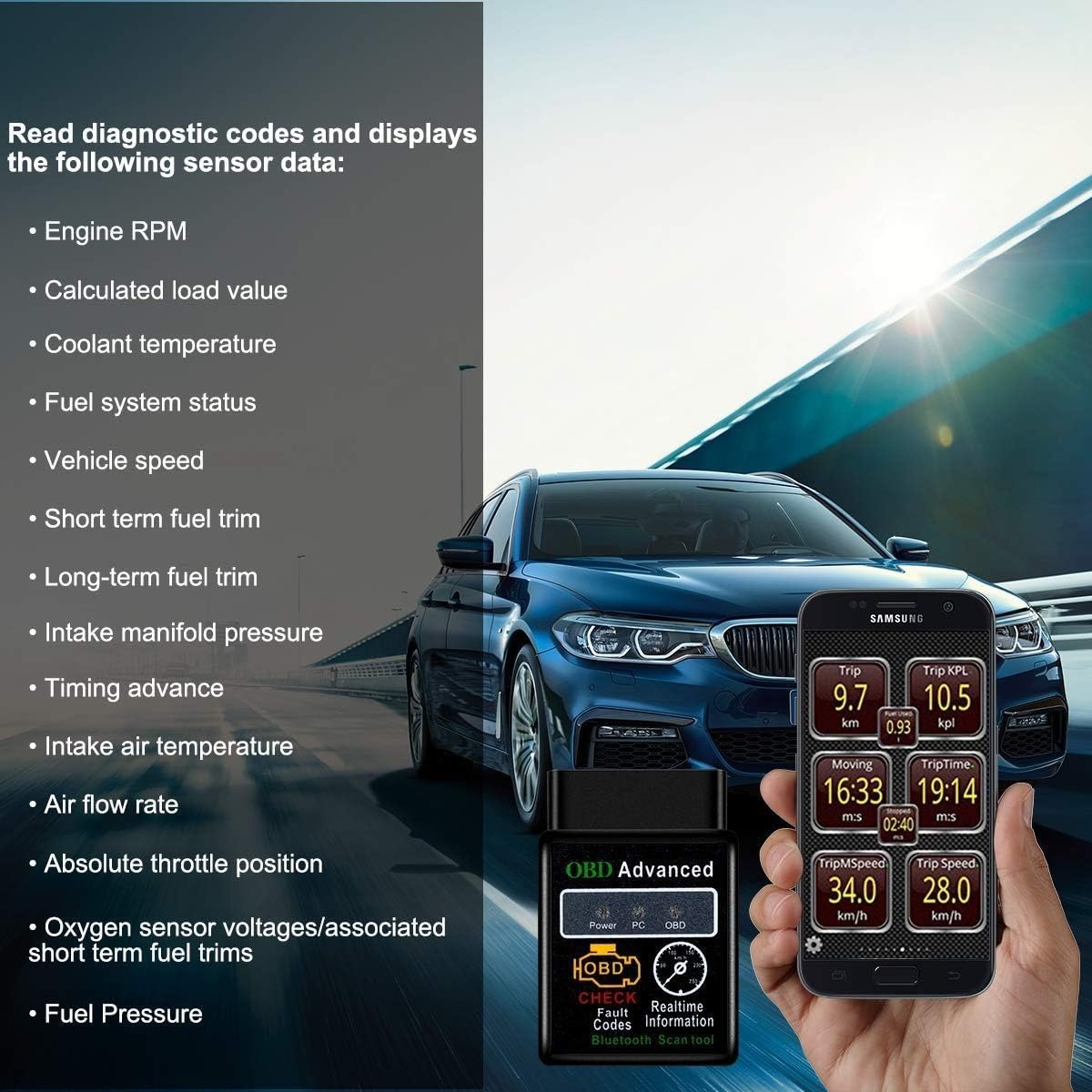 Gambar produk Bluetooth Car Diagnostic OBD2 Scanner Diagnosa Kendaraan V1.5 - ELM327