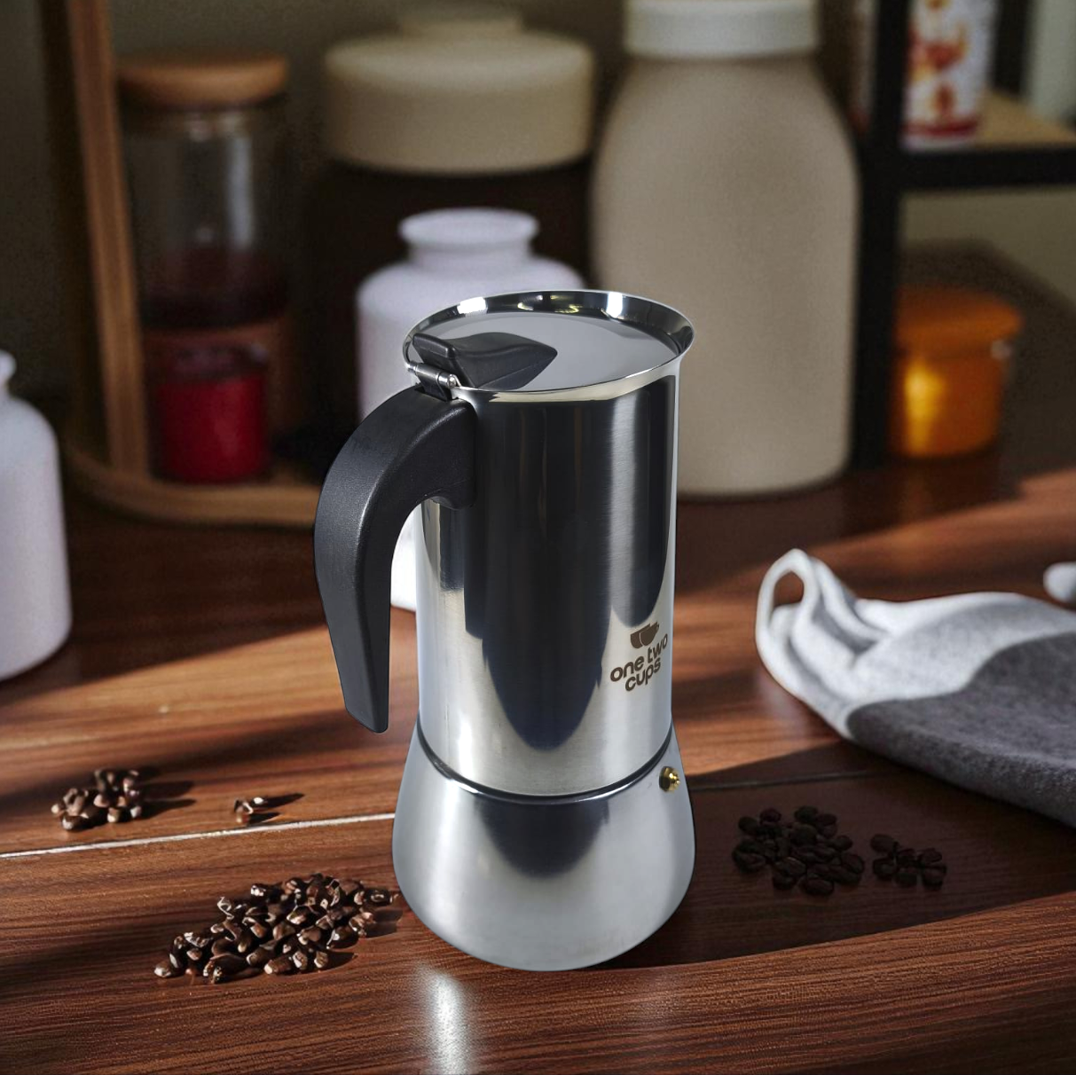 Gambar produk One Two Cups Moka Pot Espresso Coffee Maker Stovetop 12 Cup 600ml - Z21