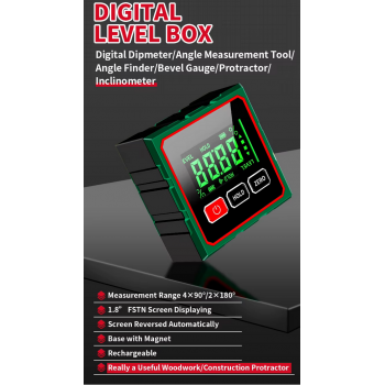 Gambar produk Shunmaii Inclinometer Digital Alat Ukur Kemiringan Magnetik 400mA - JC100