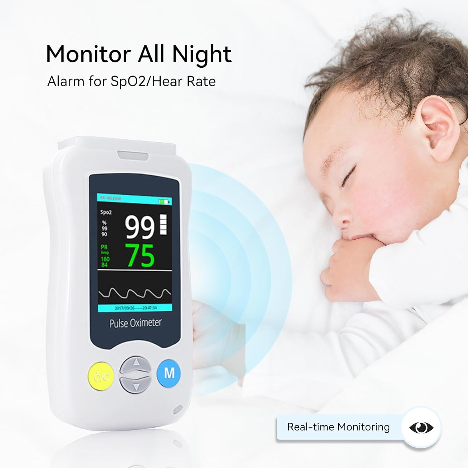 Gambar produk Yonker Fingertip Pulse Oximeter Alat Ukur Saturasi Oksigen Temperatur - YK-820B