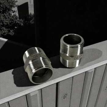 Gambar produk SHILECTI Sambungan Pipa Air Male Hex Nipple Pipe Connector 2 PCS 1 Inch - SC138