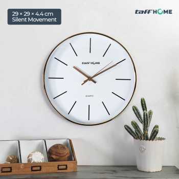 TaffHOME Jam Dinding Bulat Silent Movement Quartz Model Modern 29cm - H6589