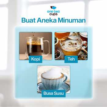 Gambar produk One Two Cups French Press Coffee Maker Pot Plunger Borosilicate 350ml Stripe - KG72I