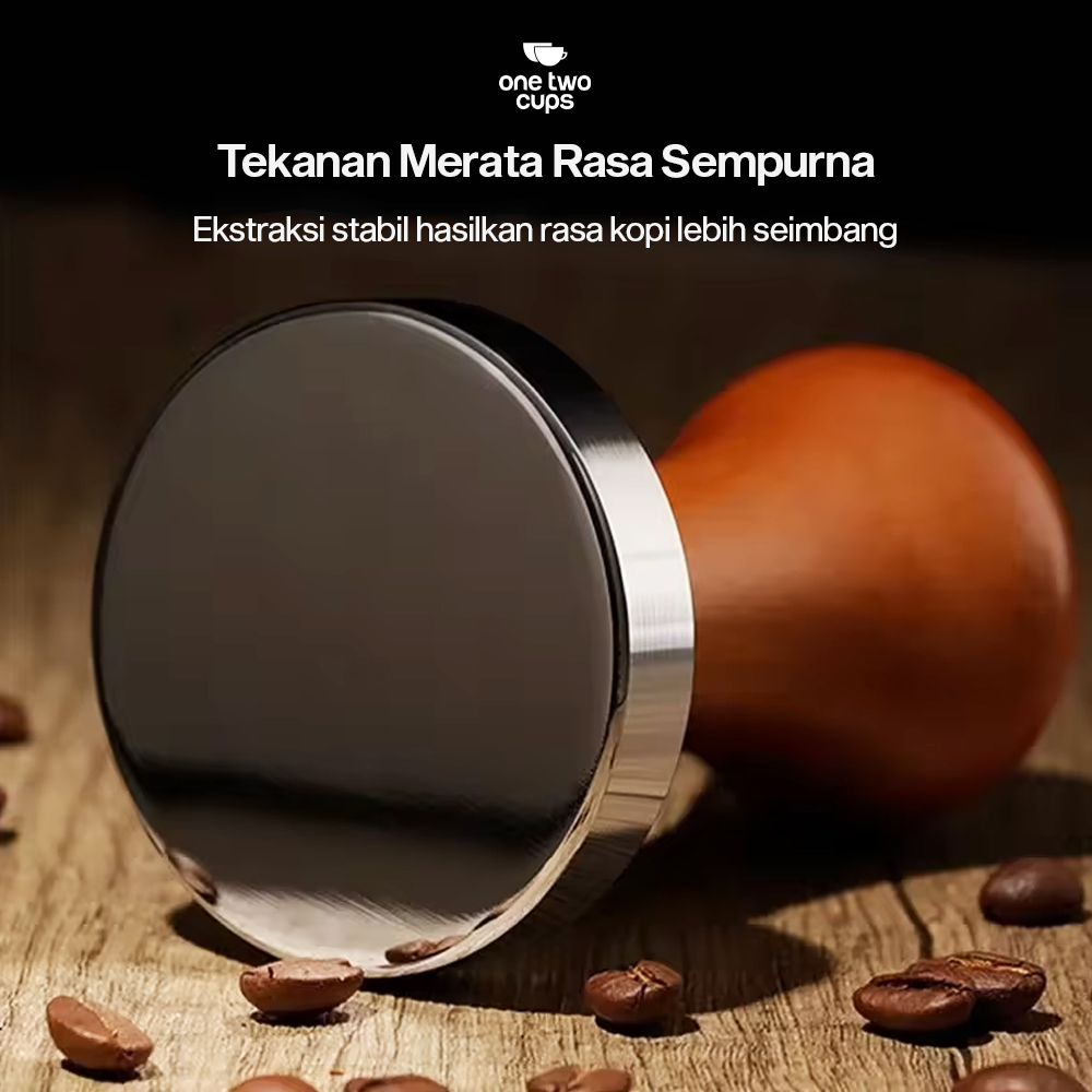 Gambar produk One Two Cups Tamper Kopi Espresso Coffee Press Powder Hammer 51mm - T15