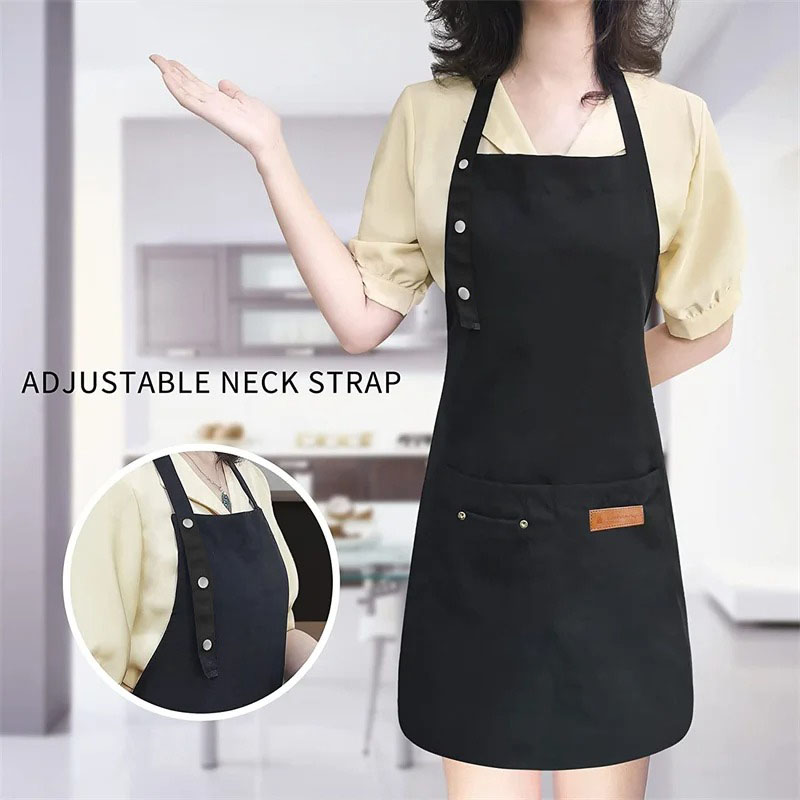 Gambar produk One Two Cups Celemek Masak Apron Dapur Canvas Strap Kancing - AGD01