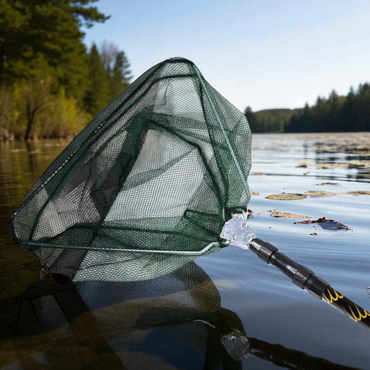 Gambar produk Gmarty Jaring Pancing Ikan Fishing Net Triangle Shape with Rod 1.5M - L280
