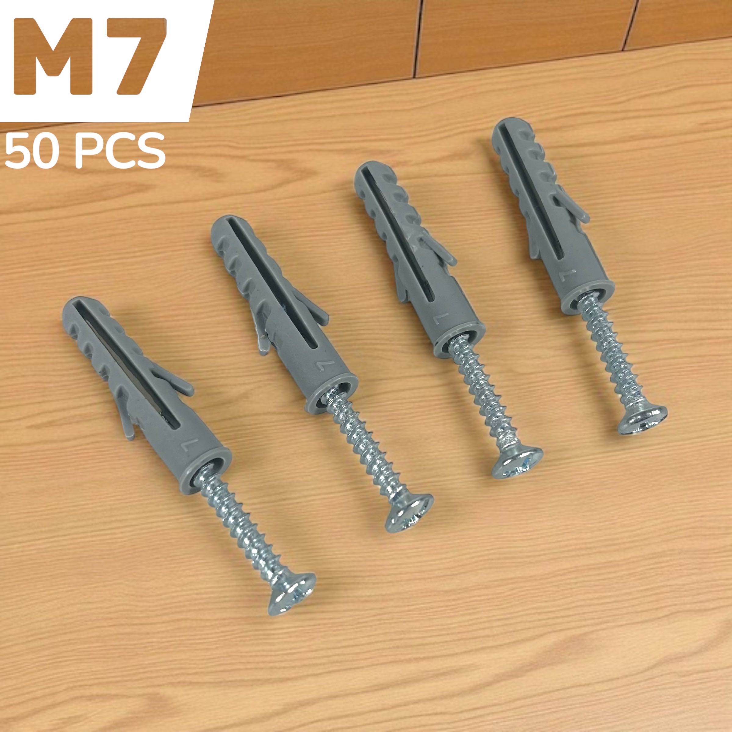 Gambar produk Taffware Expansion Screw Pipe Nylon Wall Anchors Packed Tube with Nail M7