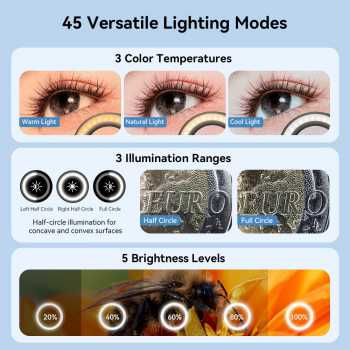 Gambar produk APEXEL Lensa Kamera HP 2in1 Macro Lens 50-110mm with Light - APL-HB100UFL