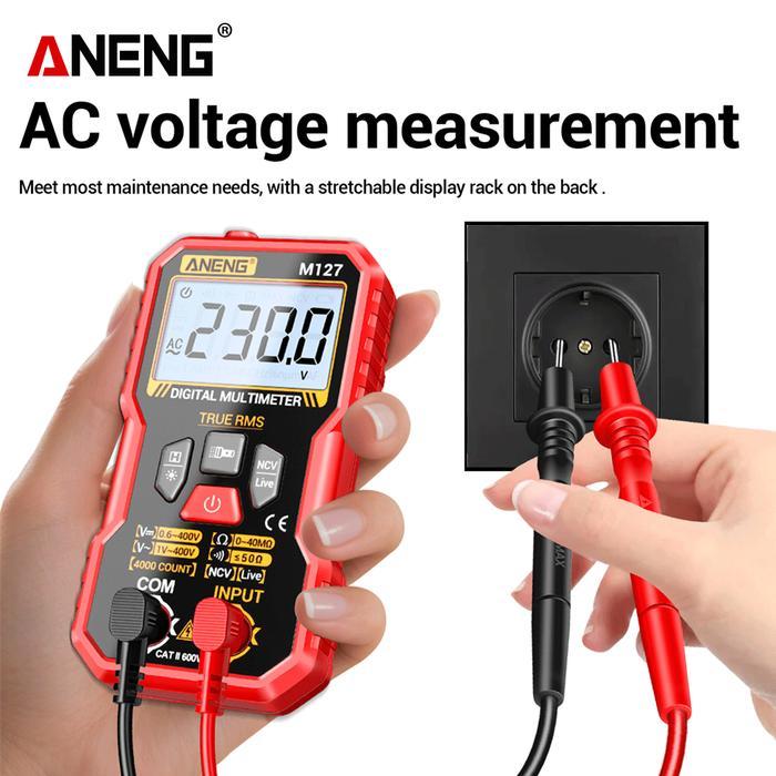 Gambar produk ANENG Digital Multimeter Voltage Tester AC/DC NCV Flash 4000 Counts - M127
