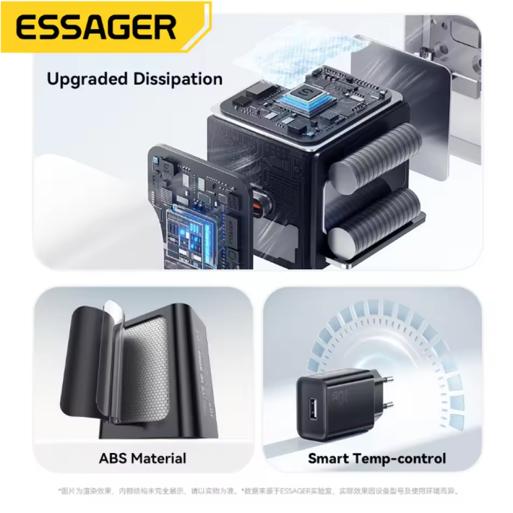 Gambar produk ESSAGER Kepala Charger USB Fast Charging PD 10W - ES-CD51