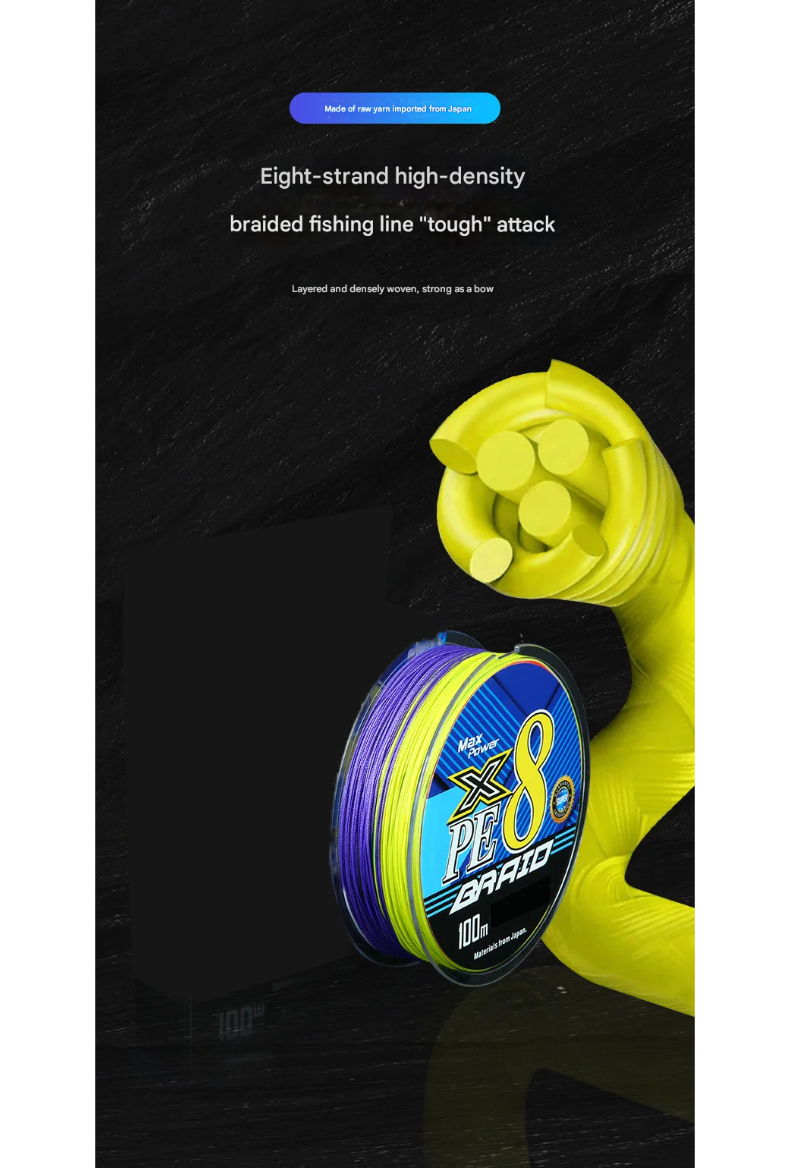 Gambar produk TaffSPORT Senar Pancing PE 8 Braided Strand Fishing Line 100M 8.0 - X8
