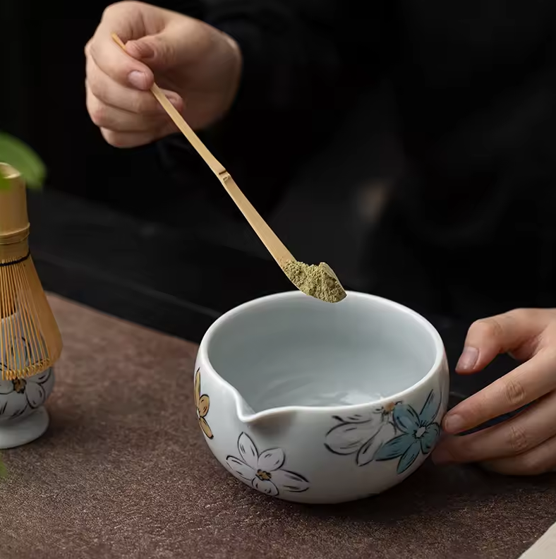 Gambar produk WONTIVE Matcha Set Chawan Chasen Stand Chashaku Ceramic 500ml 4 PCS - CZ6