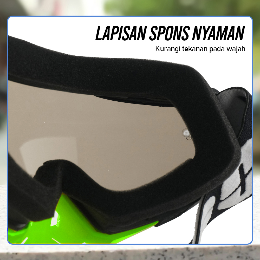 Gambar produk TaffSPORT Kacamata Helm Motor Goggles UV400 Protection Windproof Clear - UV400