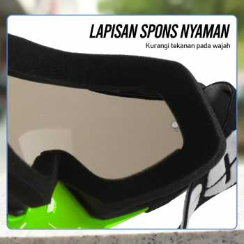 Gambar produk TaffSPORT Kacamata Helm Motor Goggles UV400 Protection Windproof Clear - UV400