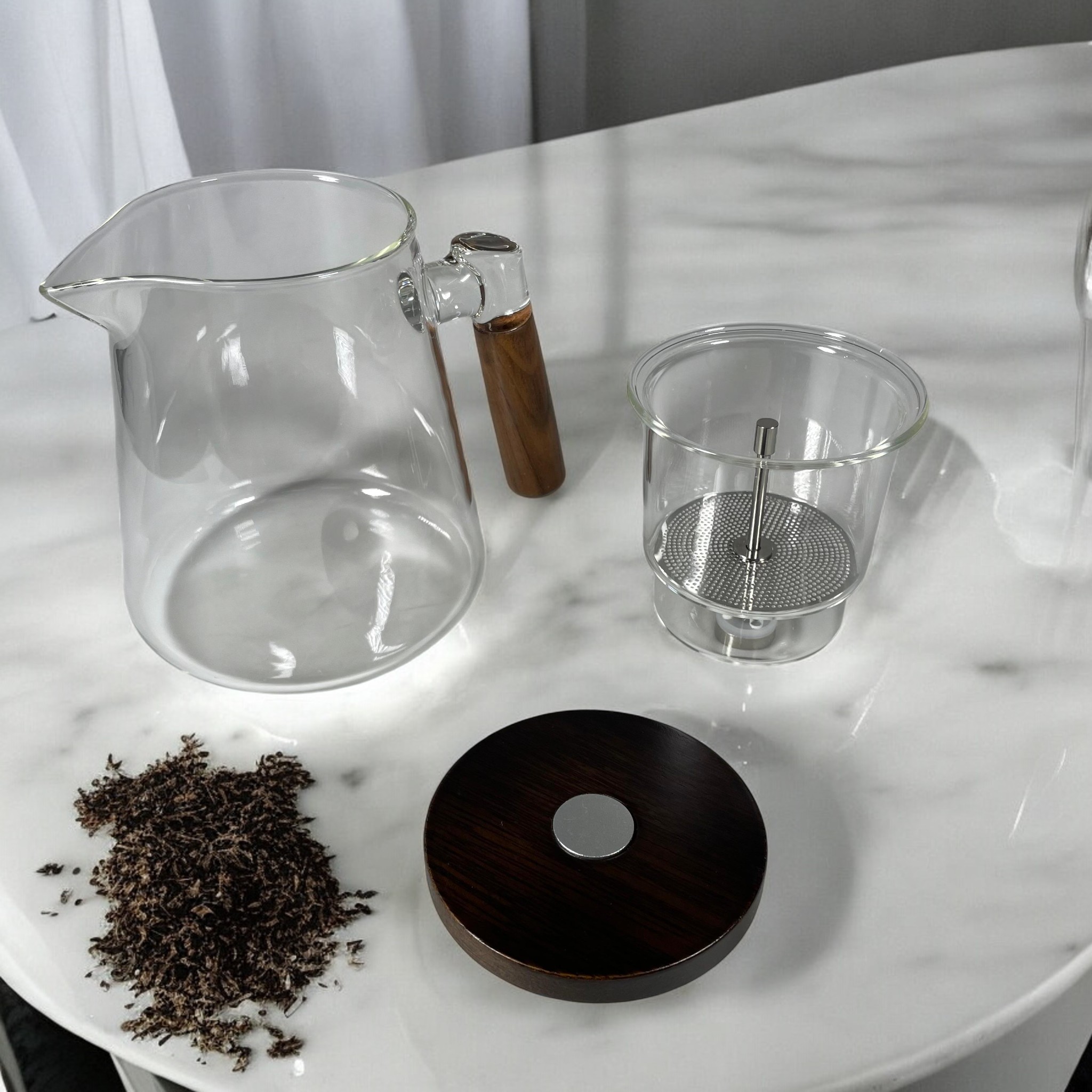 Gambar produk MALAX Teko Teh Kaca Saringan Tahan Panas One Click Filter Teapot 800ml - ML-8