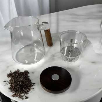 Gambar produk MALAX Teko Teh Kaca Saringan Tahan Panas One Click Filter Teapot 800ml - ML-8