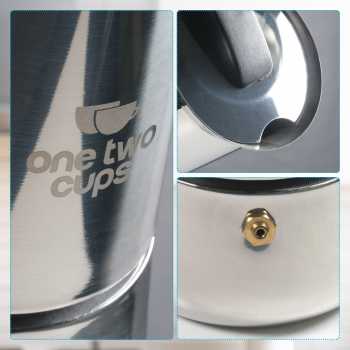 Gambar produk One Two Cups Moka Pot Espresso Coffee Maker Stovetop 12 Cup 600ml - Z21