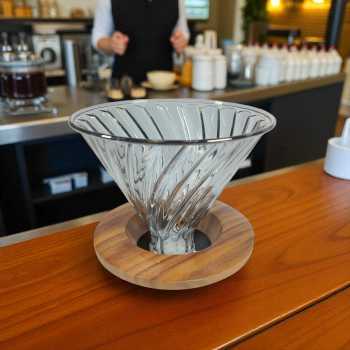 PORBU Filter Penyaring Kopi V60 Coffee Dripper Borosilicate 1-4 Cup - SD-8106