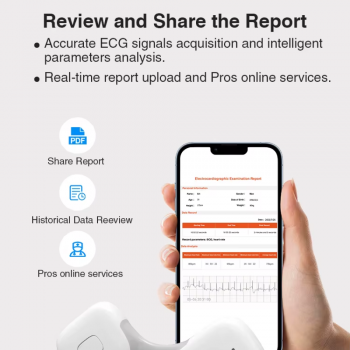 Gambar produk TMJD Alat Pengukur Detak Jantung EKG Wireless ECG Portable - ER1