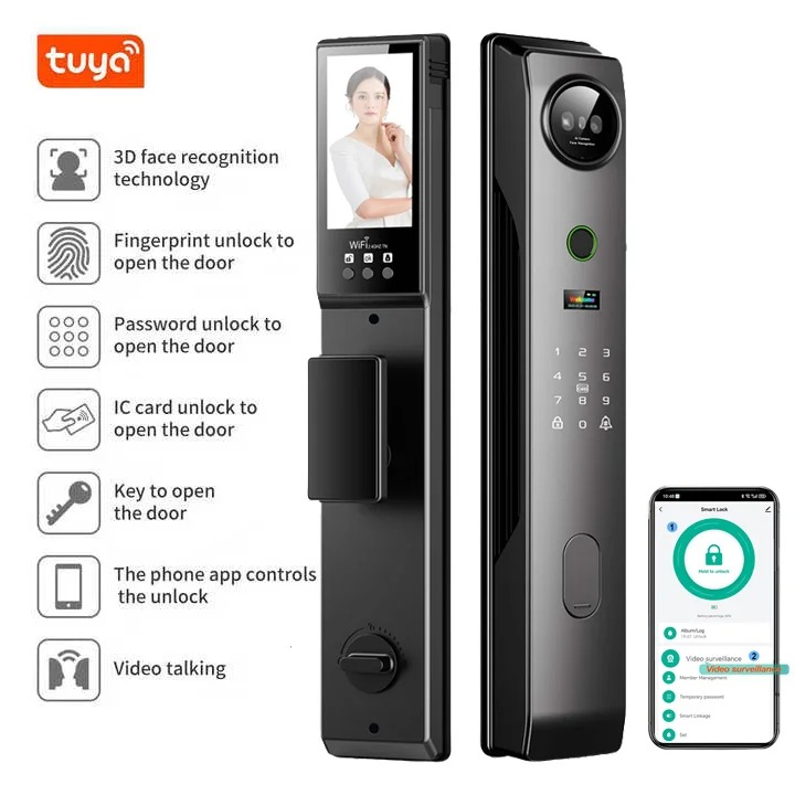 Gambar produk Glomarket Smart Door Lock Fingerprint Face Recognition Password Tuya - CS11