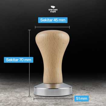 Gambar produk One Two Cups Tamper Kopi Espresso Flat Base Stainless Steel 304 51mm - T15