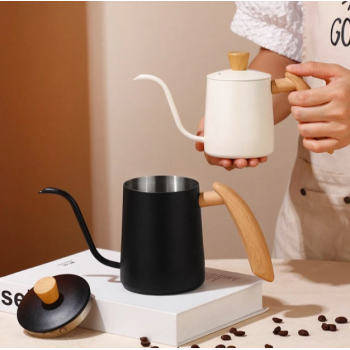 BORREY Teko Kopi Coffee Maker Kettle Hand Brewing Pot Wooden 600ml - TR4