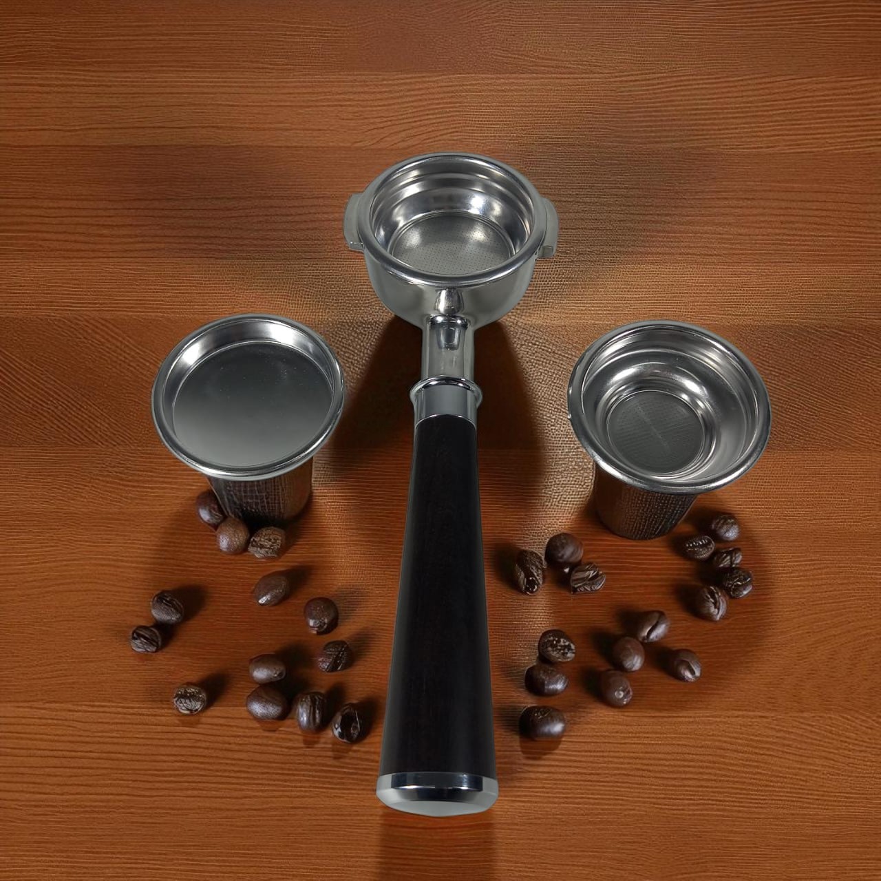 Gambar produk COHINA Non Pressurized Portafilter E61 Stainless Steel 304 58mm Kayu - CHA304