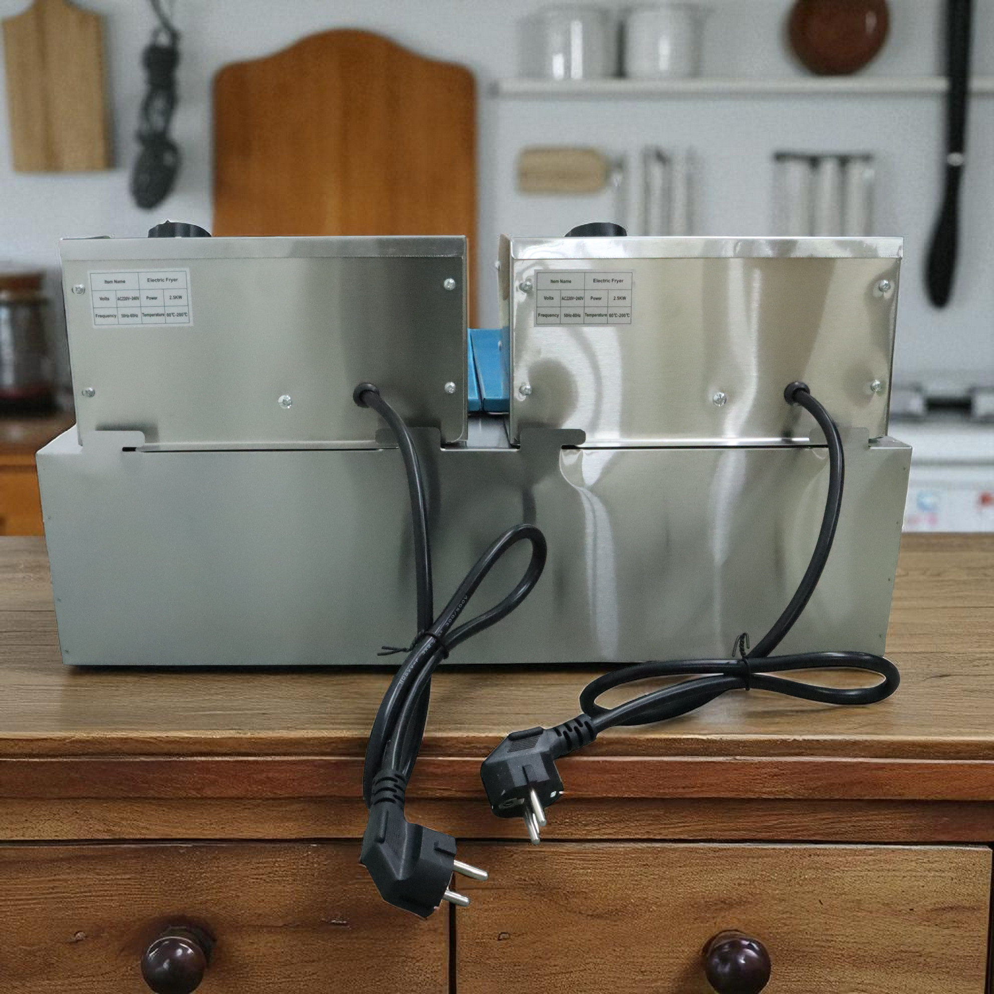 Gambar produk WUTANG Penggorengan Elektrik Fryers Dual Tank 5000W 12L - W-12