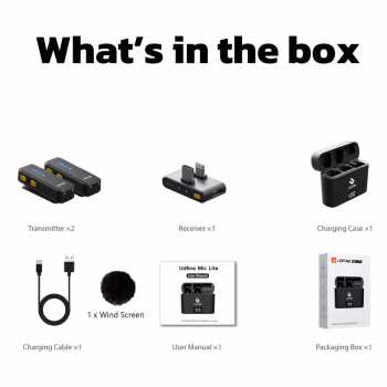 Gambar produk Udfine Mikrofon Wireless Lavalier Microphone Type C Lightning 2.4Hz - Mic Lite