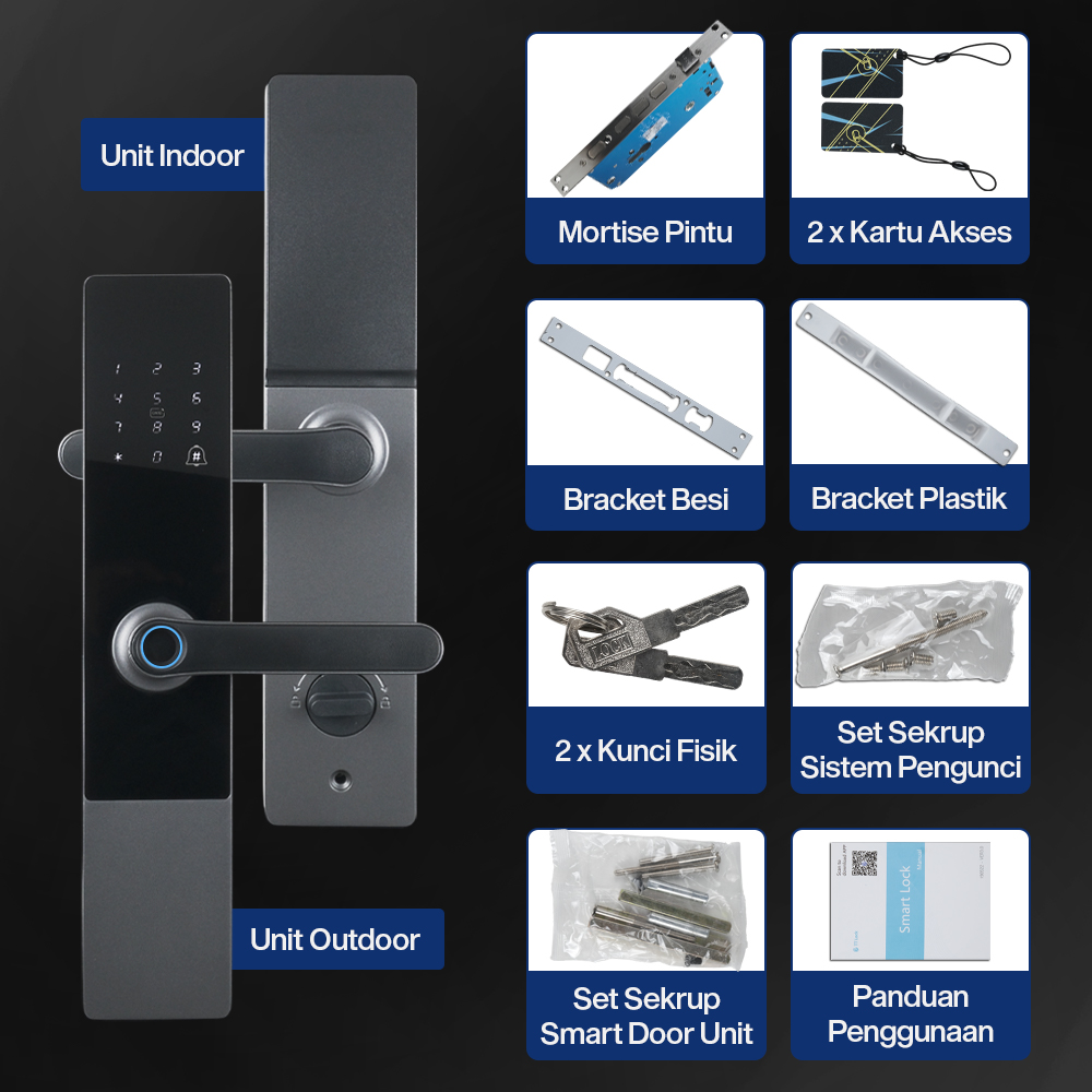 MAISUSTY Smart Door Lock TTLock App Fingerprint Password Card - G3F Gambar produk MAISUSTY Smart Door Lock TTLock App Fingerprint Password Card - G3F