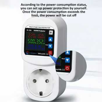 Gambar produk TYZHSOUL Stop Kontak Pelindung Voltase Arus Socket Protector 16A 230V - F3KA