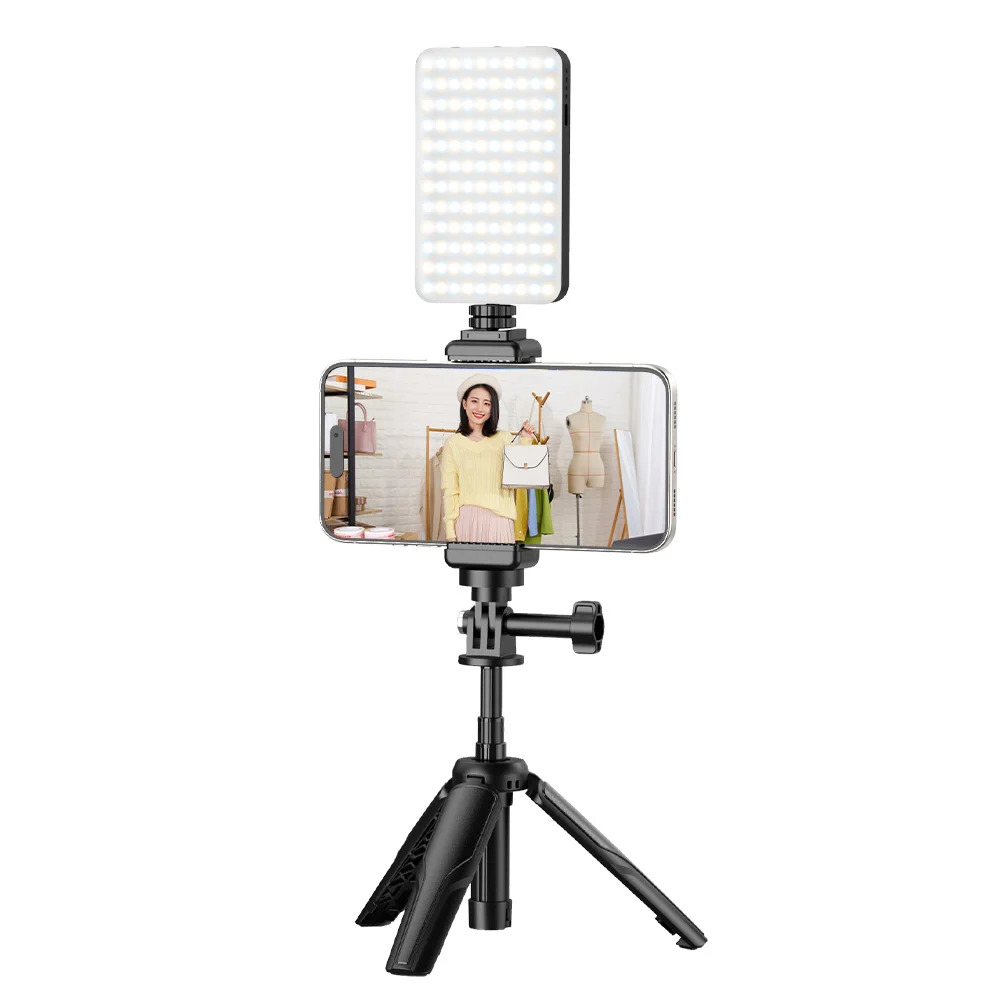 Gambar produk APEXEL Tripod HP Kamera Aksi Tongsis Monopod Portable with Fill Light - APL-JJ077FL