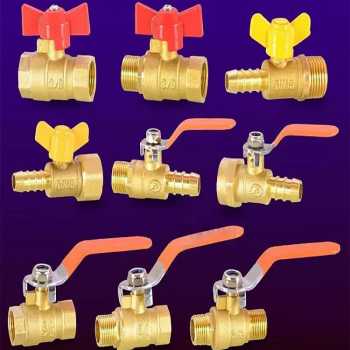 Gambar produk FMA Katup Bola Ball Valve Thread Connector Joint Copper Pipe 1/2 Inch Long Handle - DN15