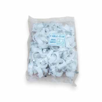 Gambar produk Taffware Klip Kabel Cable Clip Round Wire Management Electrical 100PCS 18mm - YQ801