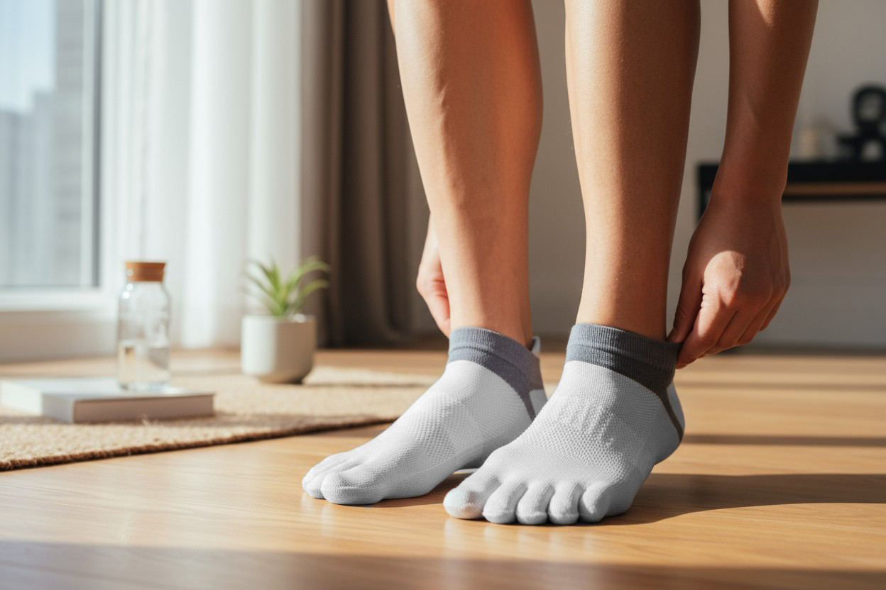 Gambar produk LUOYI Kaos Kaki Ankle Lima Jari Breathable Sock Pria 40-45 - T73001