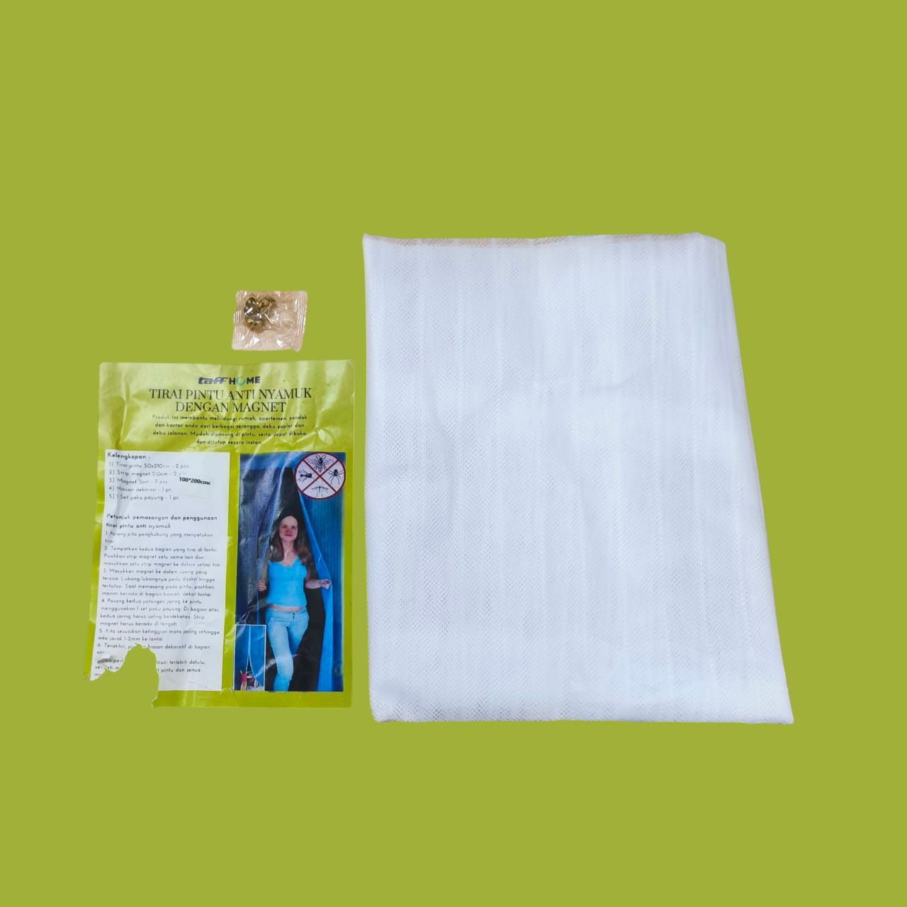 Gambar produk TaffHOME Tirai Pintu Anti Nyamuk Kelambu Magnetic Door 100x200cm - CNY-121