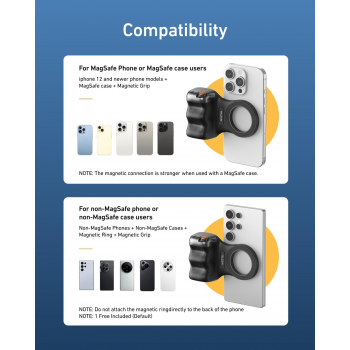 Gambar produk TELESIN Fun Shot Magnetic Phone DSLR Style Shutter Grip for iPhone - P5-MP-001BK