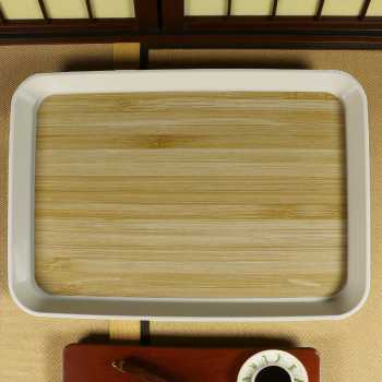 Gambar produk BANDEJA Tea Tray Japanese Wood Style Nampan Plastik Tatakan Gelas Teh M 31.5x21.8x2.4cm - BD027