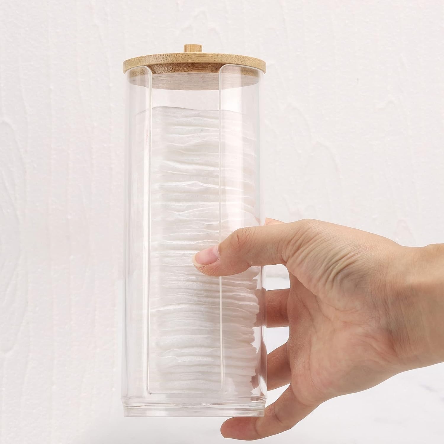 Gambar produk Luckyfox Tempat Kapas Aksesoris Plastik Jar Make Up Organizer 18x6.5cm - LF3U