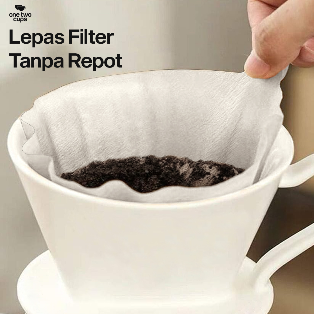 One Two Cups Kertas Saringan Kopi Filter Paper V60 2-4 Cups 100 PCS - U102 Gambar produk One Two Cups Kertas Saringan Kopi Filter Paper V60 2-4 Cups 100 PCS - U102