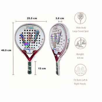 Gambar produk CWIN Raket Padel Teardrop Carbon Fiber 3.6cm Thickness 350g - 6357