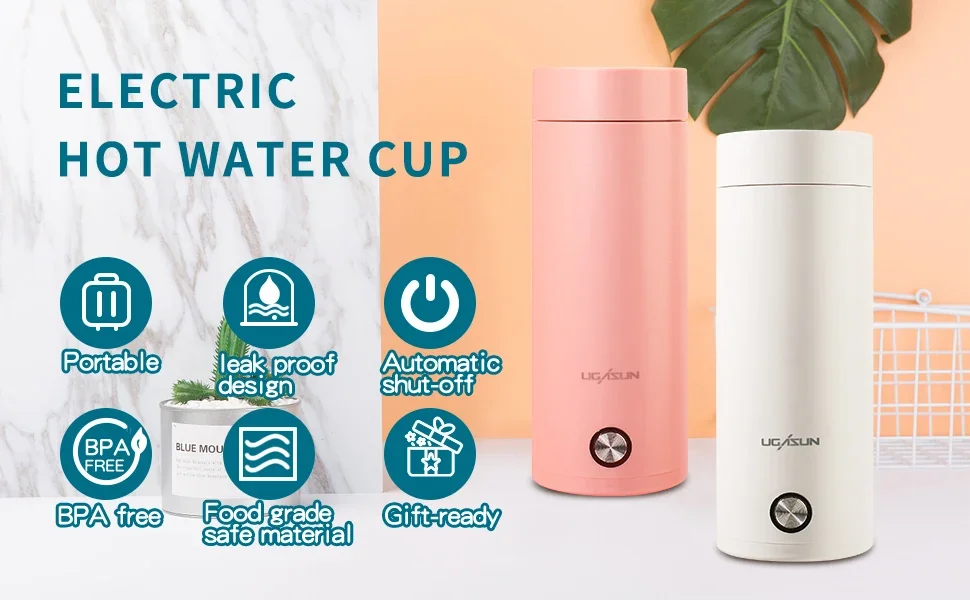 Gambar produk LIGSUN Travel Kettle Electric Stainless Steel Automatic Shut Off 400ml - LOF40