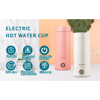 Gambar produk LIGSUN Travel Kettle Electric Stainless Steel Automatic Shut Off 400ml - LOF40
