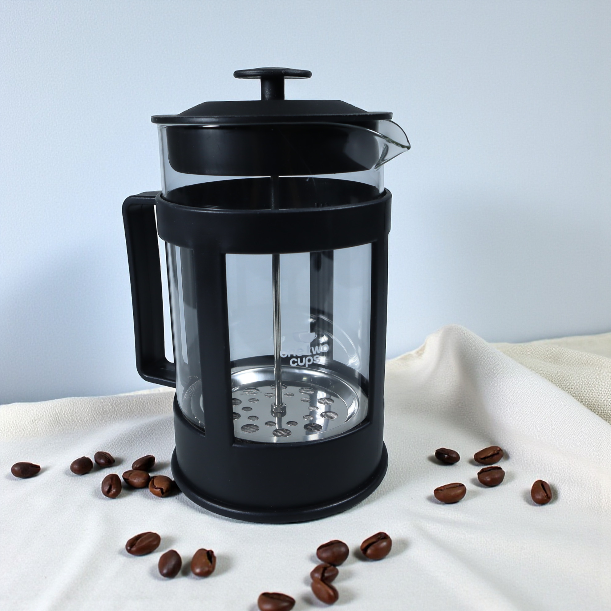 Gambar produk One Two Cups French Press Coffee Maker Pot Plunger Borosilicate 800ml - FN35